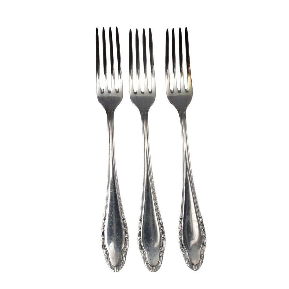 3 Vintage Wellner Germany Silverplate Dinner Fork 53957